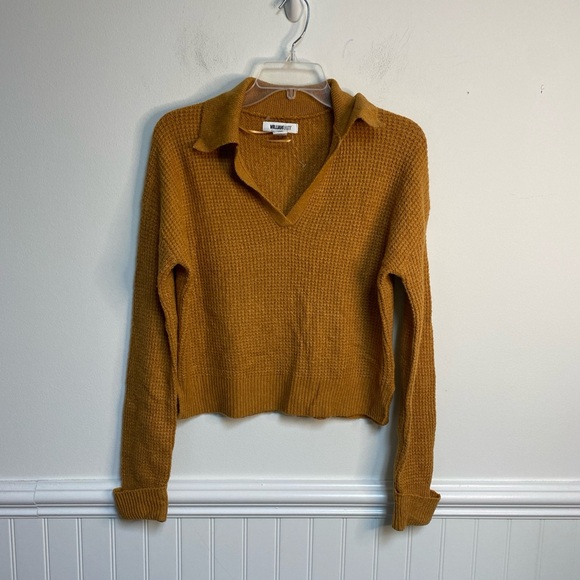 William Rast Sweaters - Williamrast Collar Sweater Crop Top Waffle Knit Size Small
